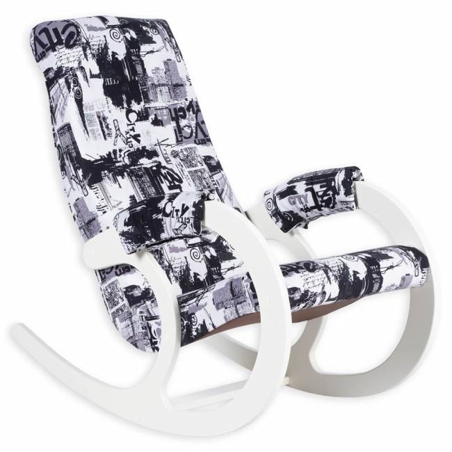 Кресло-качалка Блюз Велюр с подголовником на липучках