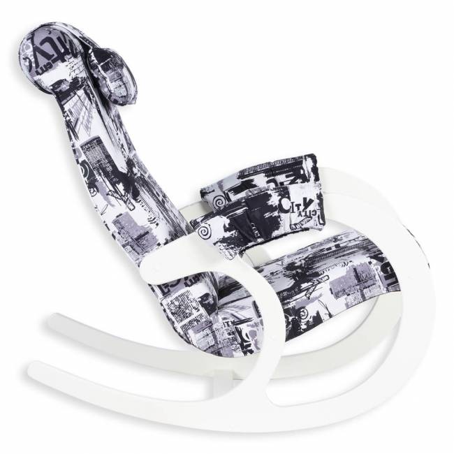 Кресло-качалка Блюз Велюр с подголовником на липучках