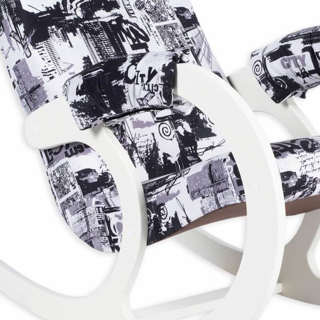 Кресло-качалка Блюз Велюр с подголовником на липучках