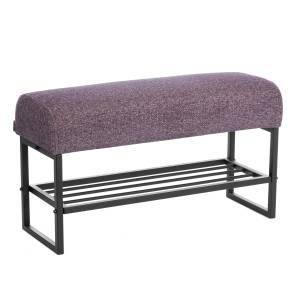 Банкетка-обувница Charli Lux/Чарли Люкс велюр/букле, VT shape wood rose VT shape wood rose велюр/букле