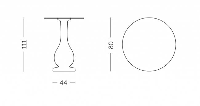 Стол барный из HPL пластика Ottocento Up Special гранитный, белый мрамор Калакатта Ø800х1110 мм