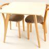 Стол Arki М 100 натур/слоновая кость со стульями Франк ПМ натур/гусиная лапка