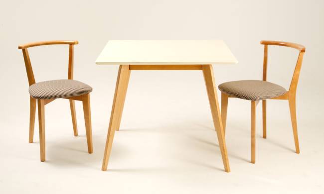 Стол Arki М 100 натур/слоновая кость со стульями Франк ПМ натур/гусиная лапка