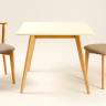 Стол Arki М 100 натур/слоновая кость со стульями Франк ПМ натур/гусиная лапка