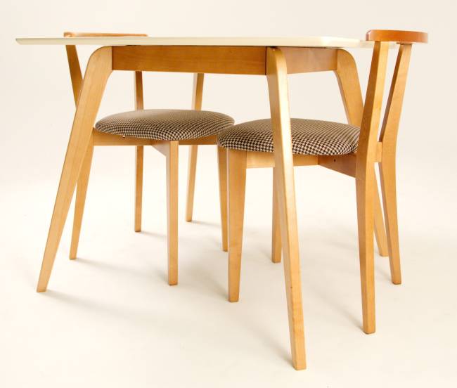 Стол Arki М 100 натур/слоновая кость со стульями Франк ПМ натур/гусиная лапка