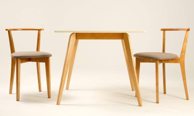 Стол Arki М 100 натур/слоновая кость со стульями Франк ПМ натур/гусиная лапка