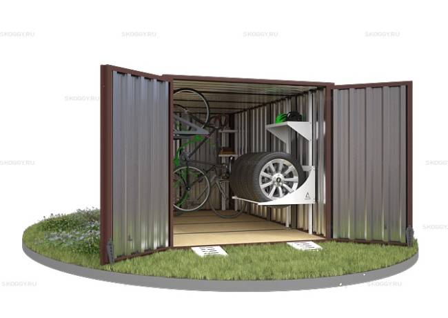 Хозблок SKOGGY секционный с плоской крышей 4 х 2 м, шоколадный