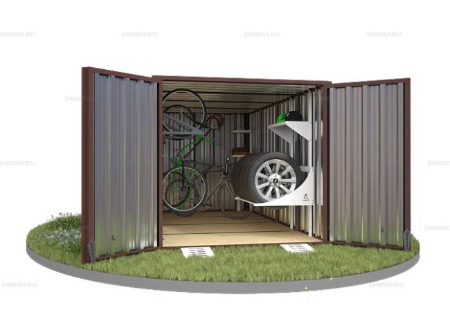 Хозблок SKOGGY секционный с плоской крышей 4 х 2 м, шоколадный