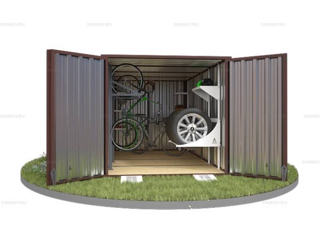 Хозблок SKOGGY секционный с плоской крышей 4 х 2 м, шоколадный