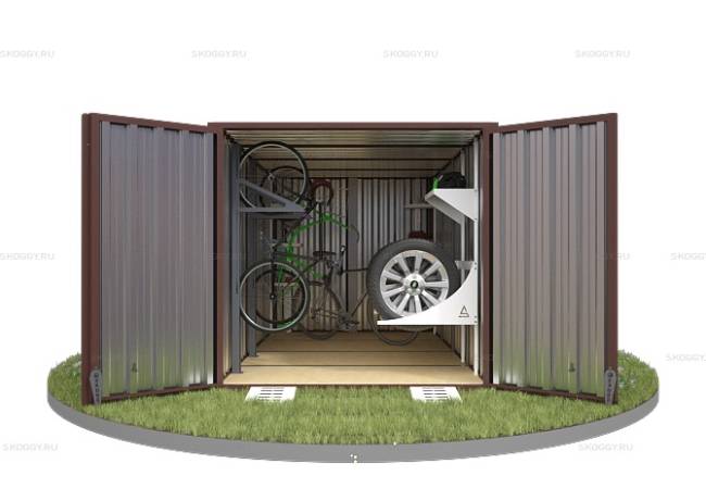 Хозблок SKOGGY секционный с плоской крышей 4 х 2 м, шоколадный