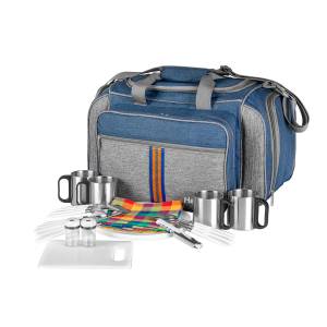 Набор для пикника на 4 персоны синий/серый (HS-605(4)BG) Helios МП
