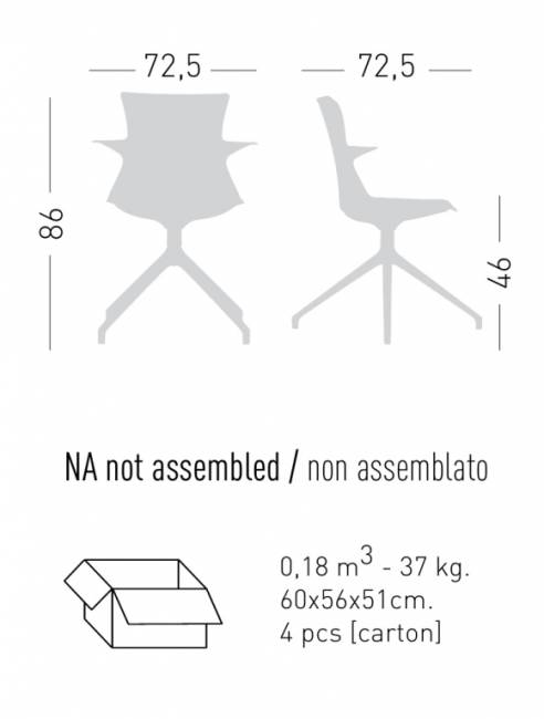 Стул офисный пластиковый Tema U 725х725х860 мм Стул офисный пластиковый Tema U 725х725х860 мм