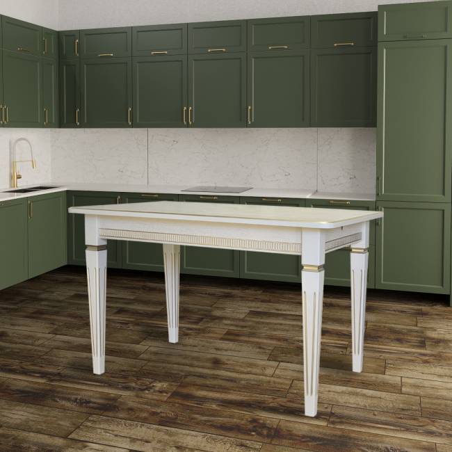 Стол обеденный Васко В 89Н слоновая кость/золото 120*80