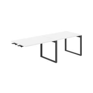 AG.197.WH.V.72.AN / Рабочая станция комбо s-b-s 2400х800х750 / профиль О-образный: 70х20 антрацит; столешница с вырезом; столешница: белый