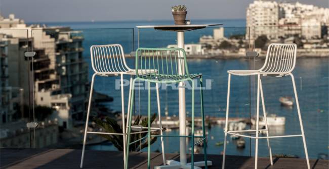 Стул металлический полубарный Nolita зеленый шалфей 495х465х860 мм