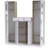 Два шкафа для одежды с комодом Лайн цвет дуб крафт серый/фасады МДФ белый глянец