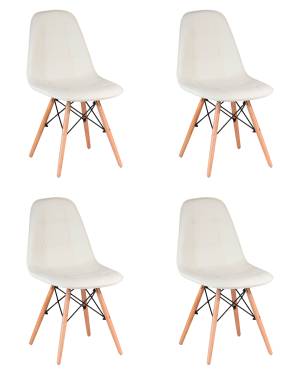 Набор 4 шт Стул обеденный DOBRIN BENNET, ножки светлый бук, кремовый