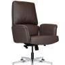 Кресло офисное / Бонно LB / Bonno LB / коричневая кожа / алюминевая база