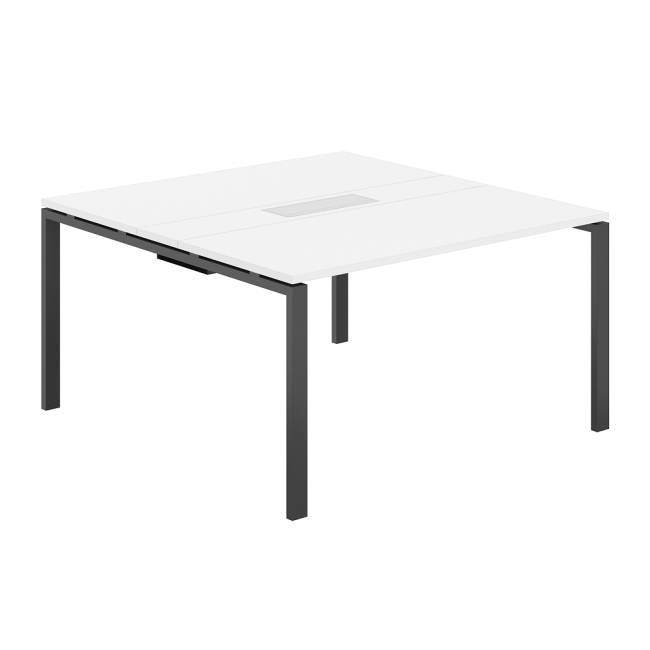SG.282.WH.63.AN.WH / Стол переговорный комбинированный 1400х1438х750 МК60х30 / профиль: 60х30 антрацит; столешница: белый, вставка белая