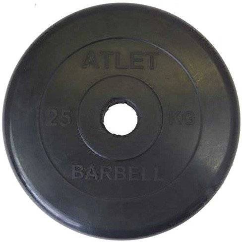 Диск обрезиненный черный MB ATLET d-51 25 кг