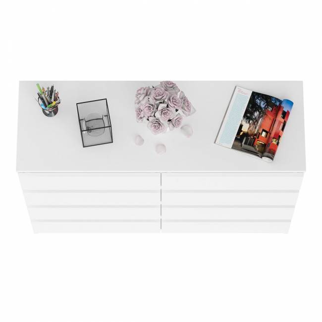Комод восемь выдвижных ящиков Мори МК1200.8 цвет белый
