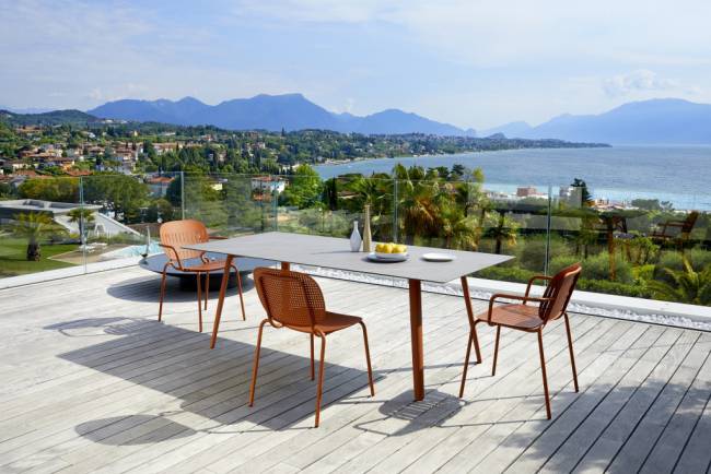 Стол ламинированный Squid терракотовый, камень 2090х1000х730 мм