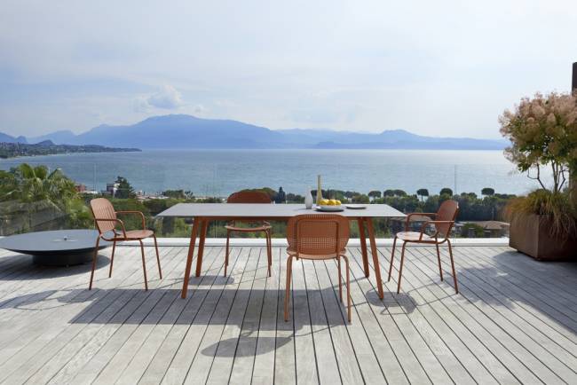 Стол ламинированный Squid терракотовый, камень 2090х1000х730 мм