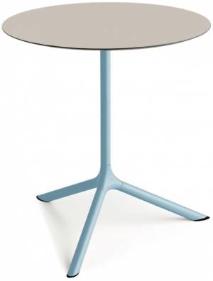 Стол ламинированный обеденный Tripe Maxi голубой, тортора Ø800х740 мм