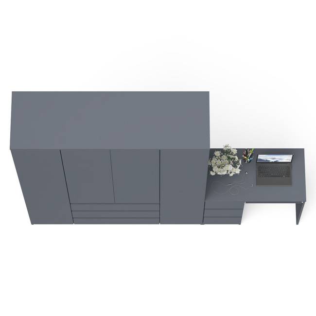 Стол компьютерный однотумбовый левый со шкафом МШ1600 Мори цвет графит