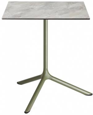 Стол ламинированный обеденный Tripe Maxi оливковый, каменный 700х700х740 мм