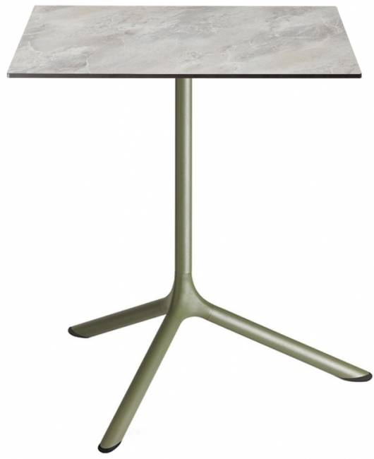 Стол ламинированный обеденный Tripe Maxi оливковый, каменный 700х700х740 мм