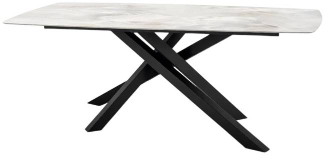 Стол ламинированный обеденный Milo черный, светло-серый 2050х1050х750 мм