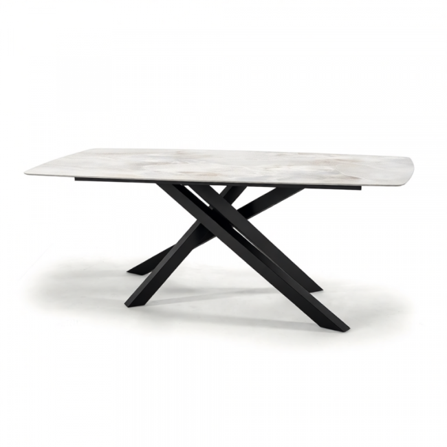 Стол ламинированный обеденный Milo черный, светло-серый 2050х1050х750 мм