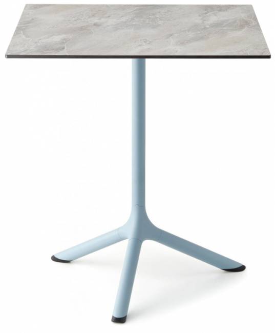 Стол ламинированный обеденный складной Tripe Folding голубой, каменный 600х600х740 мм