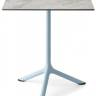 Стол ламинированный обеденный складной Tripe Folding голубой, каменный 600х600х740 мм