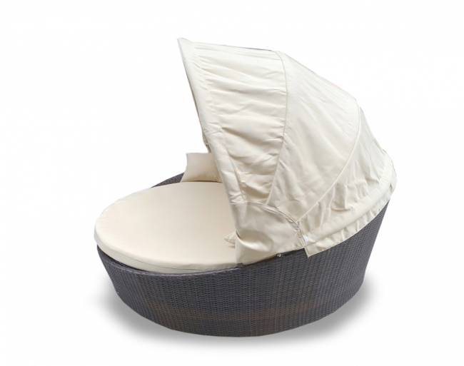 Лаунж-диван плетеный Shell-sunshade коричневый, бежевый Ø1800х860 мм