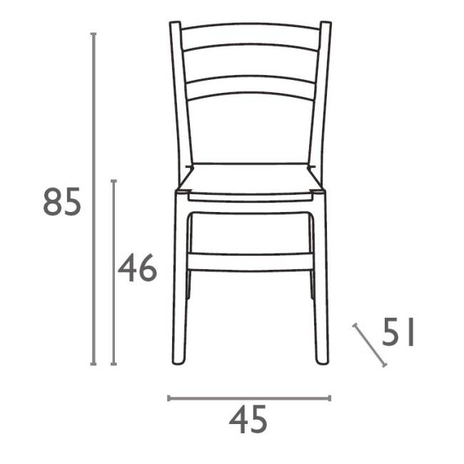 Стул пластиковый Tiffany белый 450х510х850 мм