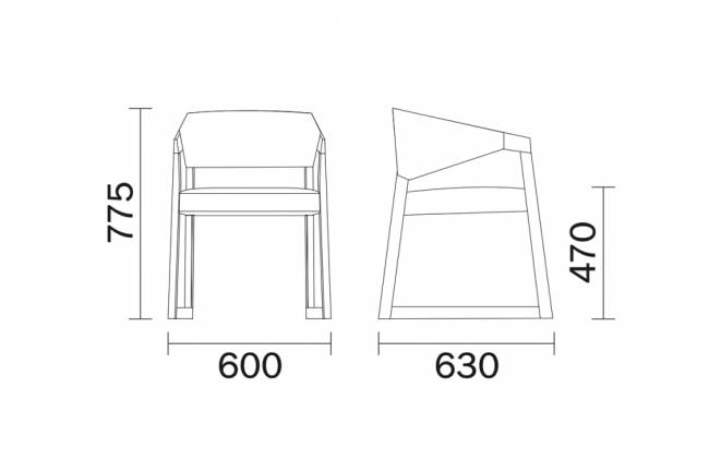 Кресло деревянное мягкое Sign 600х630х775 мм