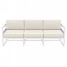 Диван пластиковый трехместный с подушками Mykonos XL белый, бежевый 2000х720х750 мм