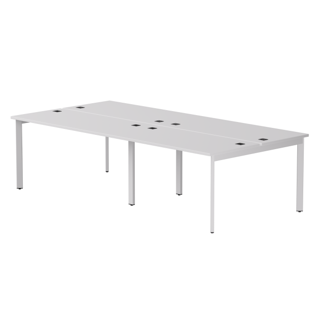 Бенч-система на 4 места Everprof EVO на металлокаркасе 2360х670(1370)x755 опоры 45гр Белый/Белый