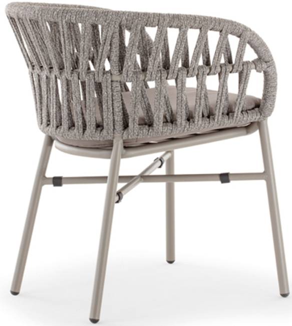 Кресло плетеное с подушкой Tahiti тортора, серебристый серый, тортора 570х590х760 мм