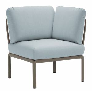 Модуль угловой пластиковый с подушками Komodo Elemento Angolo тортора, лед 720х780х880 мм