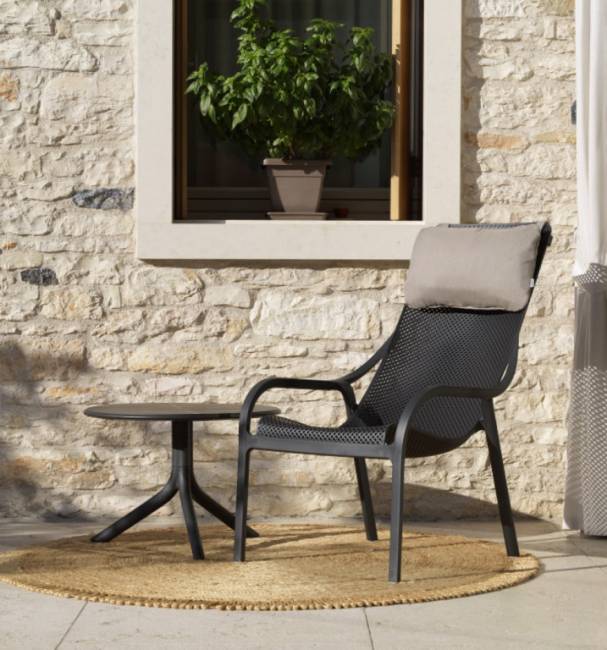 Лаунж-кресло пластиковое Net Lounge антрацит 615х900х990 мм Лаунж-кресло пластиковое Net Lounge антрацит 615х900х990 мм