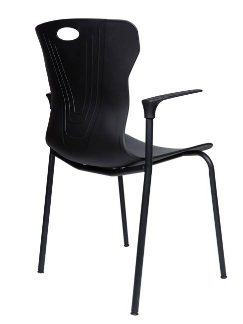 Стул / Seven black / черный пластик / черная база с подлокотниками