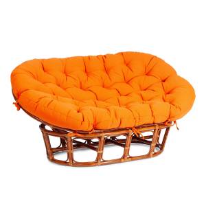 Диван MAMASAN/МАМАСАН 23/02 W /с подушкой/ подушка 182х119 см, 169х102х80 см, Cognac (коньяк), ткань, оранжевый, С 23 Cognac (коньяк)