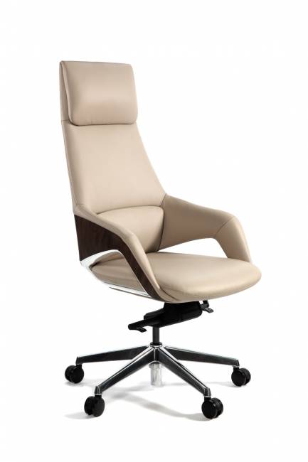 Кресло офисное / Верди / Verdi / черная кожа