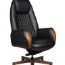 Кресло офисное / Верди / Verdi / черная кожа