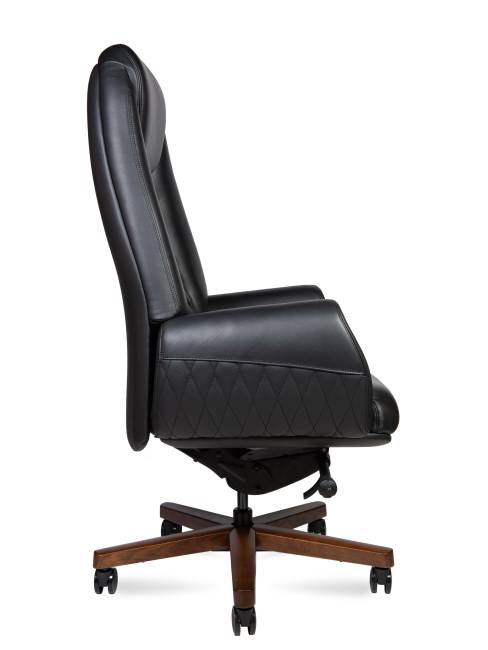 Кресло офисное / Верди / Verdi / черная кожа