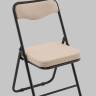 Стул складной Джонни велюр велютто бежевый каркас черный матовый