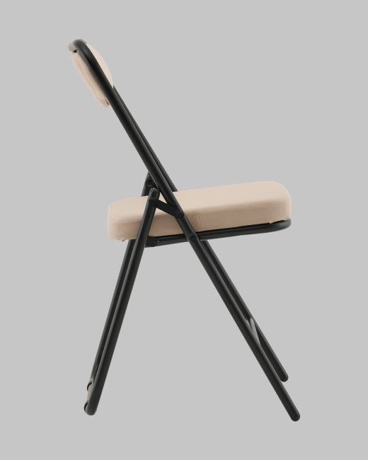 Стул складной Джонни велюр велютто бежевый каркас черный матовый